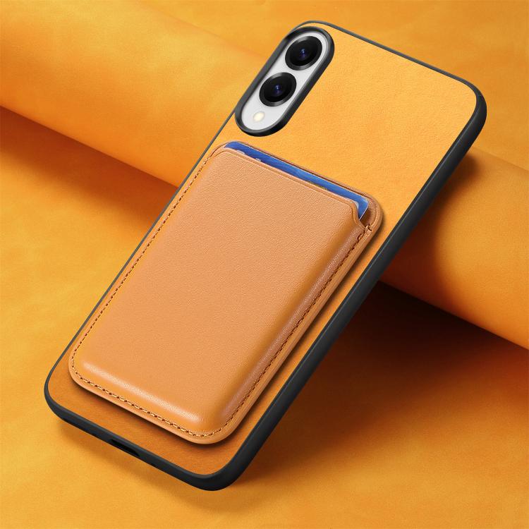 For Samsung Galaxy S25 Edge 5G Retro Magsafe Card Bag PU Back Cover Phone Case