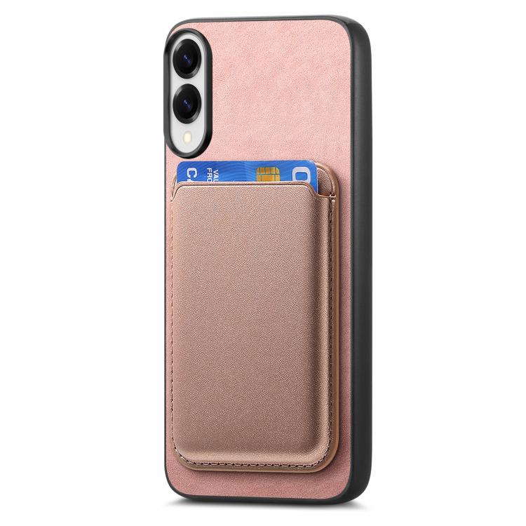 For Samsung Galaxy S25 Edge 5G Retro Magsafe Card Bag PU Back Cover Phone Case