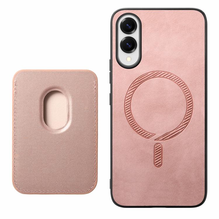 For Samsung Galaxy S25 Edge 5G Retro Magsafe Card Bag PU Back Cover Phone Case