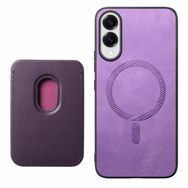 For Samsung Galaxy S25 Edge 5G Retro Magsafe Card Bag PU Back Cover Phone Case