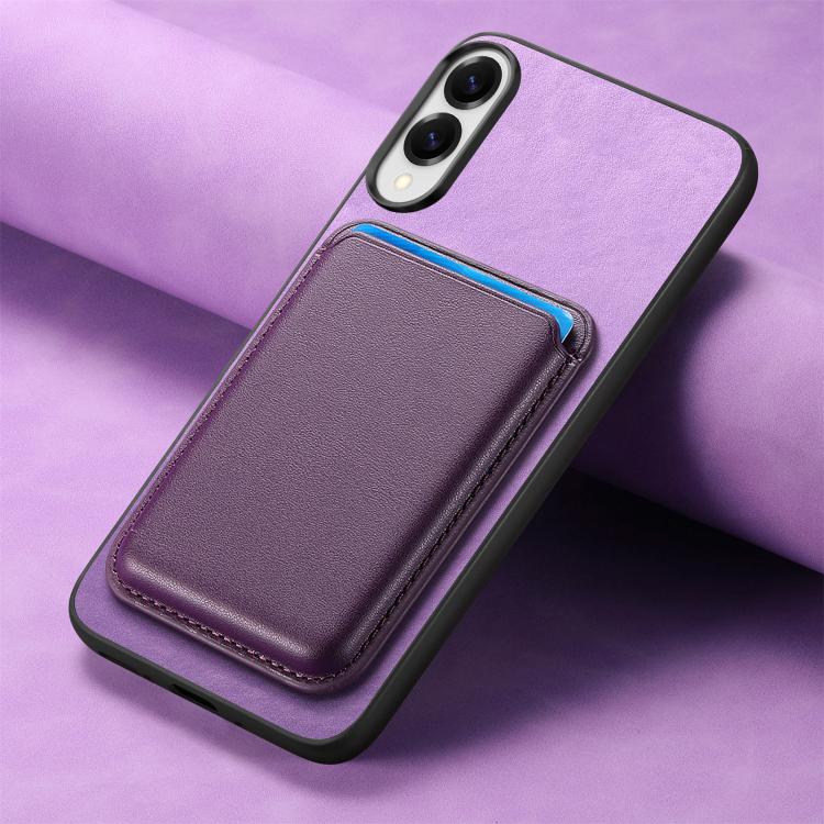 For Samsung Galaxy S25 Edge 5G Retro Magsafe Card Bag PU Back Cover Phone Case