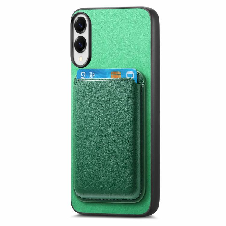 For Samsung Galaxy S25 Edge 5G Retro Magsafe Card Bag PU Back Cover Phone Case