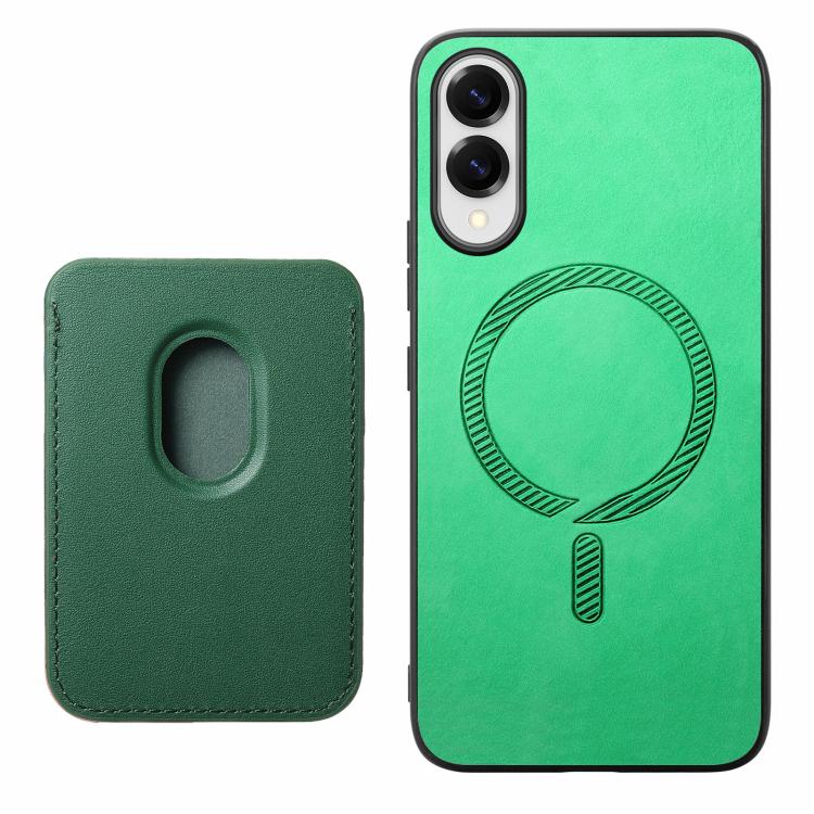 For Samsung Galaxy S25 Edge 5G Retro Magsafe Card Bag PU Back Cover Phone Case
