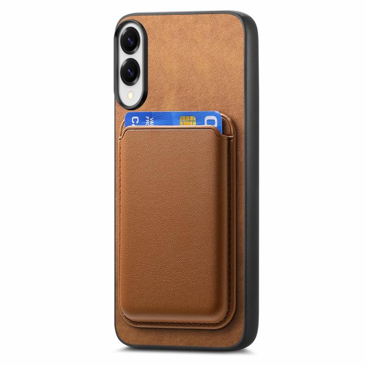 For Samsung Galaxy S25 Edge 5G Retro Magsafe Card Bag PU Back Cover Phone Case