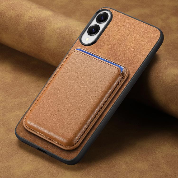 For Samsung Galaxy S25 Edge 5G Retro Magsafe Card Bag PU Back Cover Phone Case