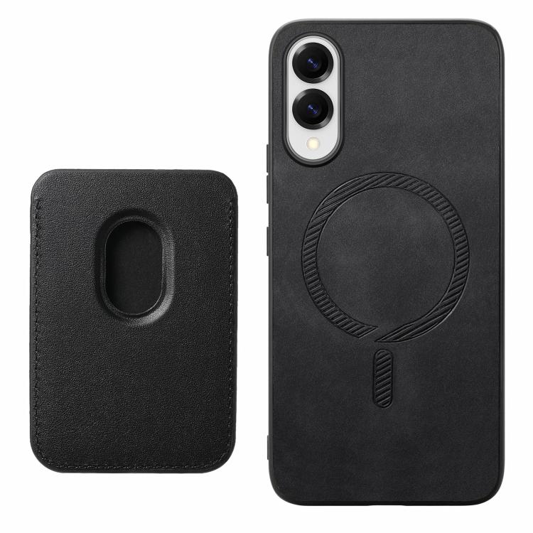For Samsung Galaxy S25 Edge 5G Retro Magsafe Card Bag PU Back Cover Phone Case