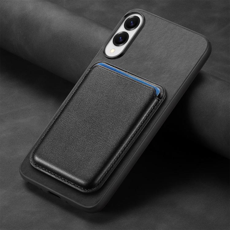 For Samsung Galaxy S25 Edge 5G Retro Magsafe Card Bag PU Back Cover Phone Case
