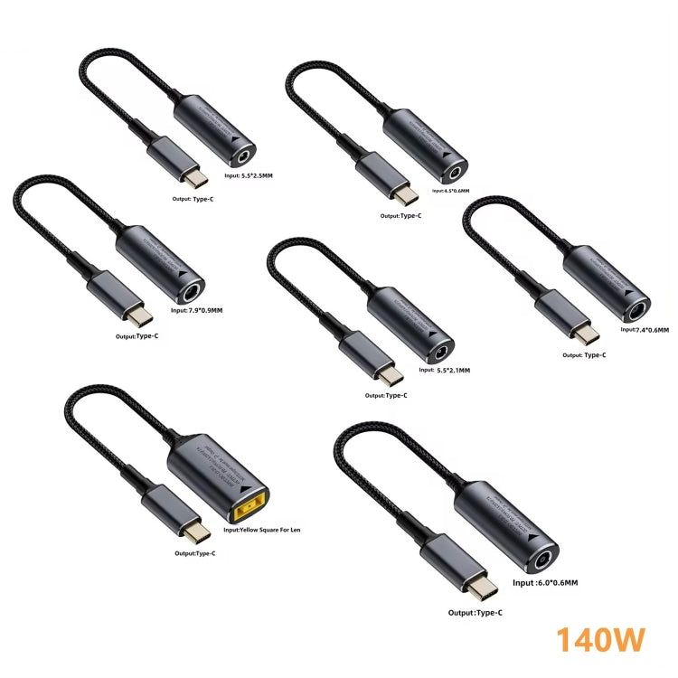 140W Computer Charging Adapter For Lenovo Thinkpad / ThinkBook / Xiaoxin - DC 5.5 x 2.1mm to USB-C / Type-C