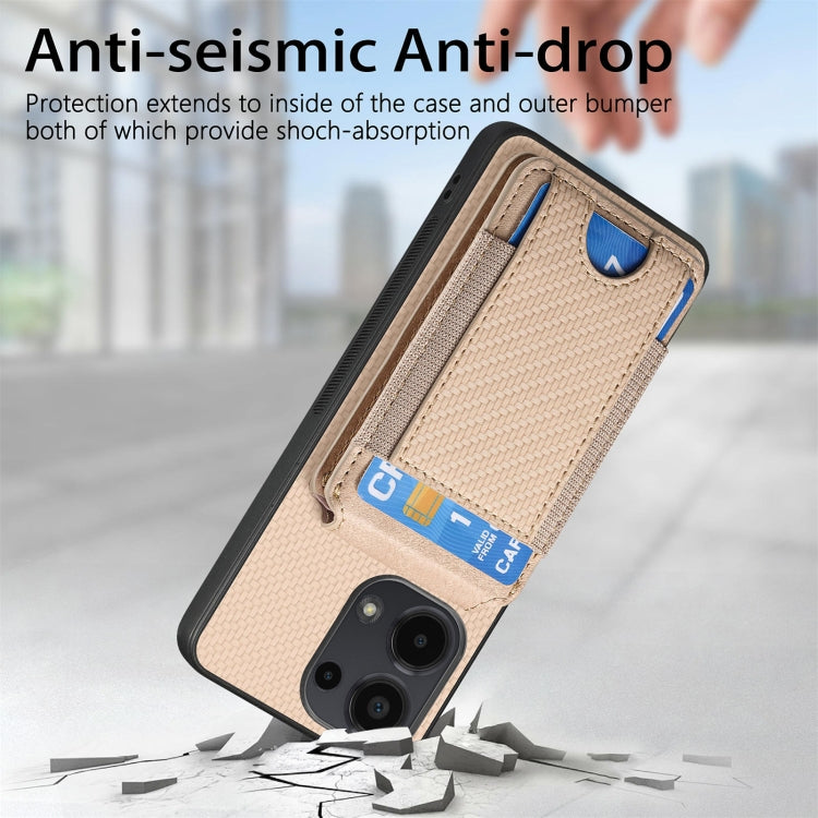 For Xiaomi 14 Carbon Fiber Vertical Flip Wallet Stand Phone Case