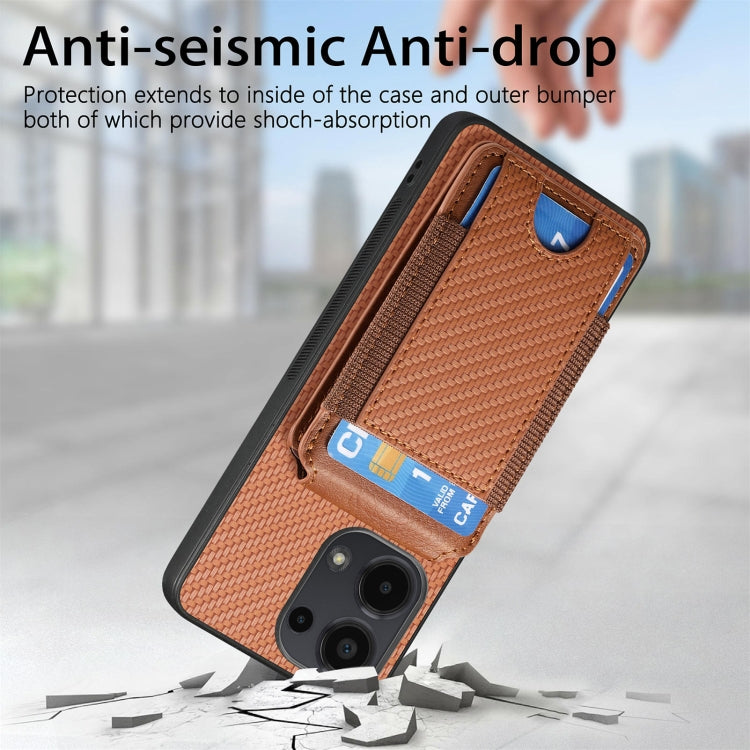 For Xiaomi Redmi Note 13 Pro+ Carbon Fiber Vertical Flip Wallet Stand Phone Case