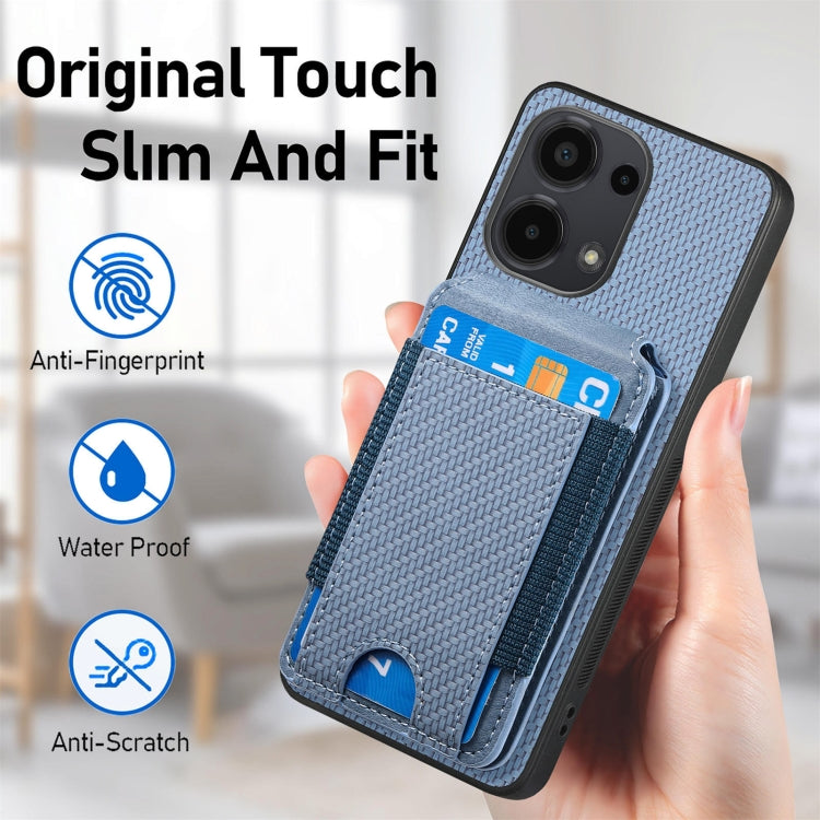 For Xiaomi Redmi Note 12S Carbon Fiber Vertical Flip Wallet Stand Phone Case