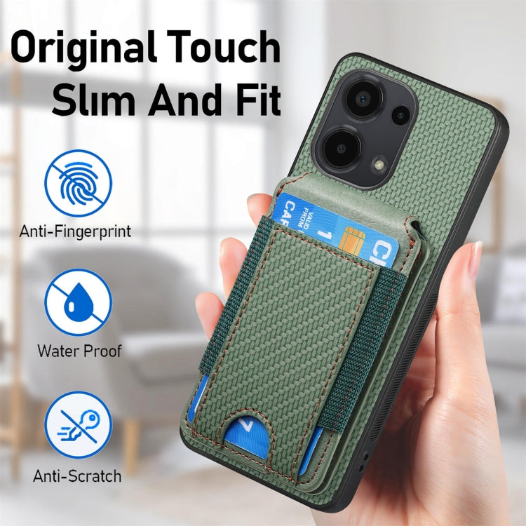 For Xiaomi Redmi Note 12S Carbon Fiber Vertical Flip Wallet Stand Phone Case