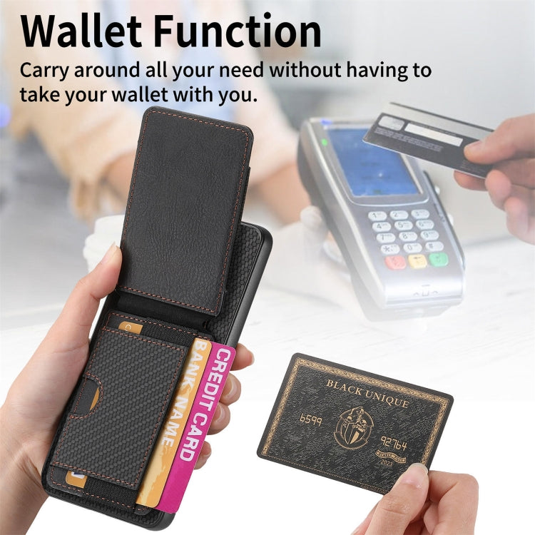 For Xiaomi Poco X5 Carbon Fiber Vertical Flip Wallet Stand Phone Case