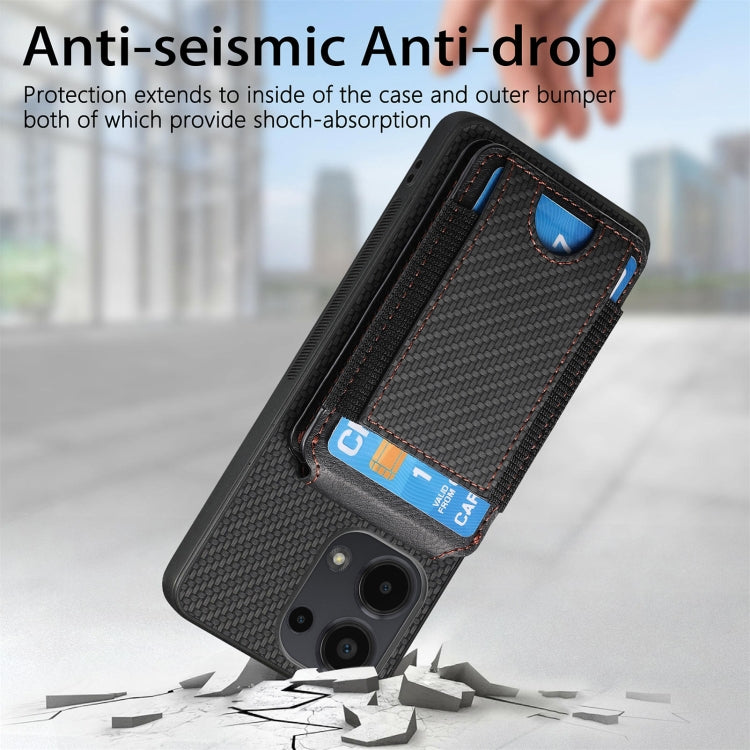 For Xiaomi 13 Lite Carbon Fiber Vertical Flip Wallet Stand Phone Case