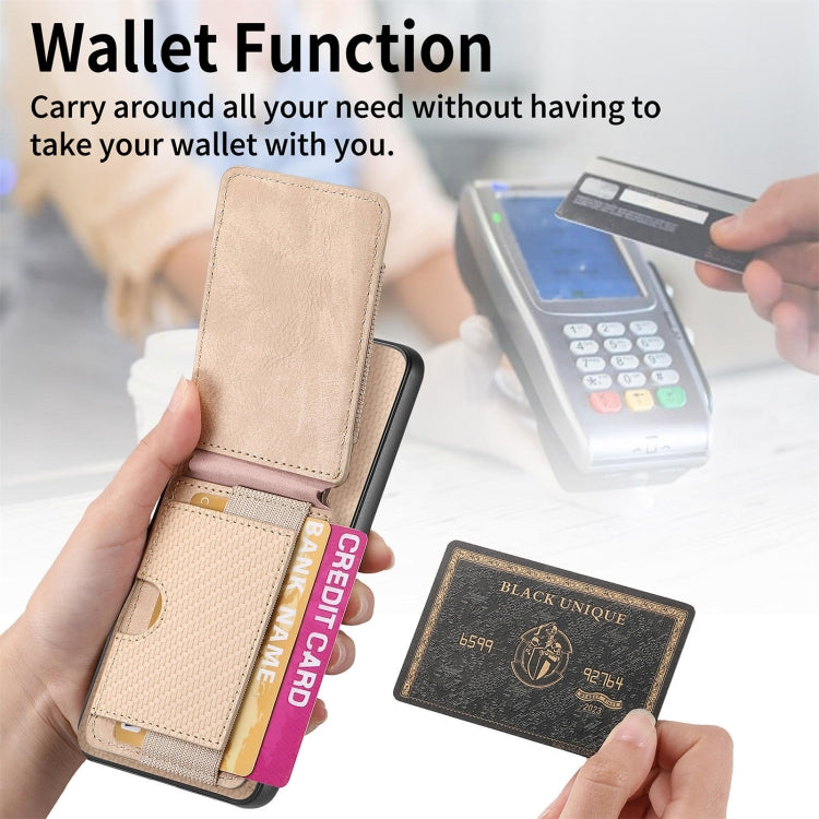 For Xiaomi Redmi 10C Carbon Fiber Vertical Flip Wallet Stand Phone Case