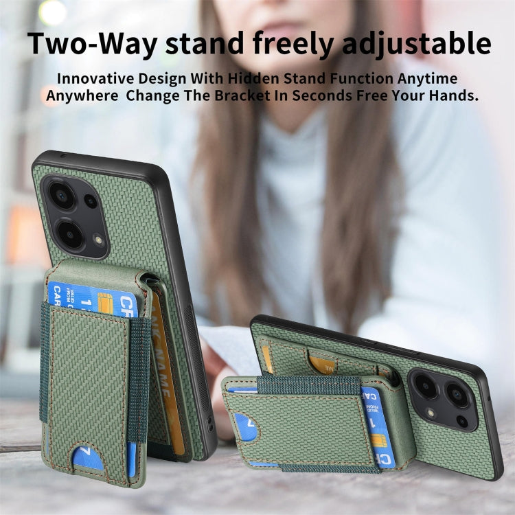 For Xiaomi Redmi Note 11S Carbon Fiber Vertical Flip Wallet Stand Phone Case