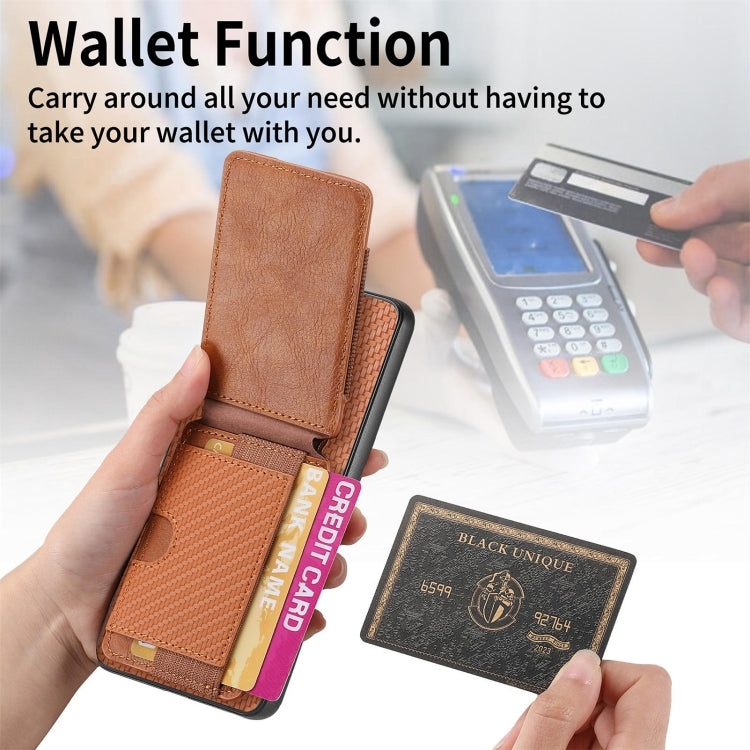 For Xiaomi 12 Carbon Fiber Vertical Flip Wallet Stand Phone Case