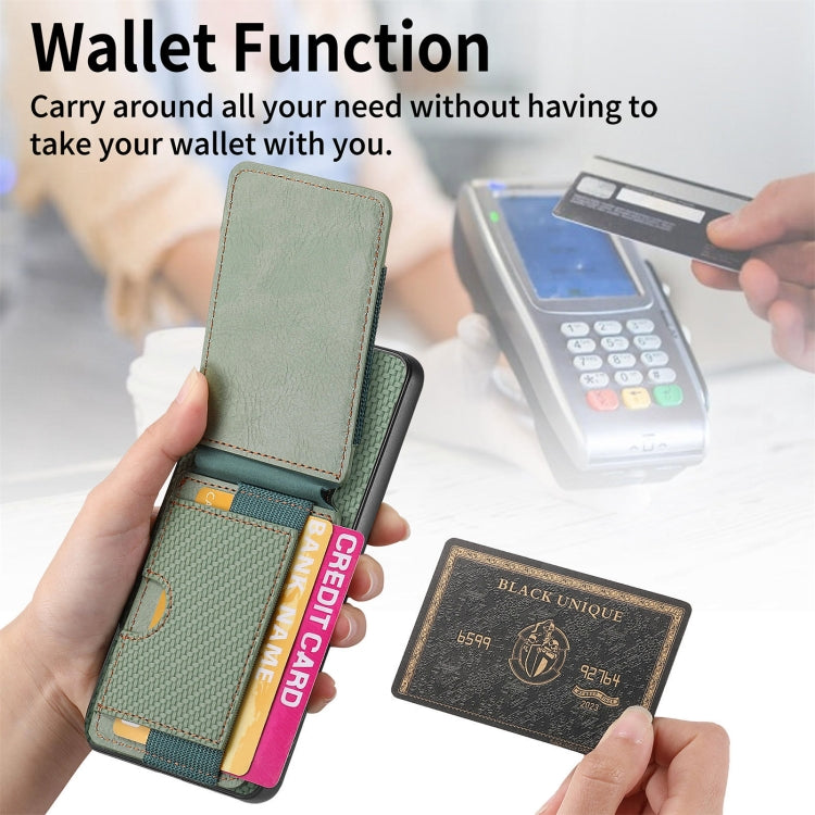 For Xiaomi Redmi 9A Carbon Fiber Vertical Flip Wallet Stand Phone Case