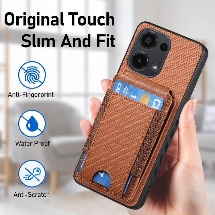 For Xiaomi Redmi 9C Carbon Fiber Vertical Flip Wallet Stand Phone Case