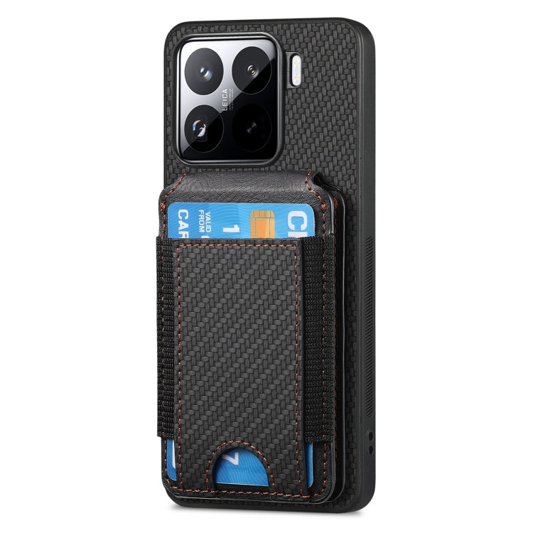 For Xiaomi 15 Carbon Fiber Vertical Flip Wallet Stand Phone Case