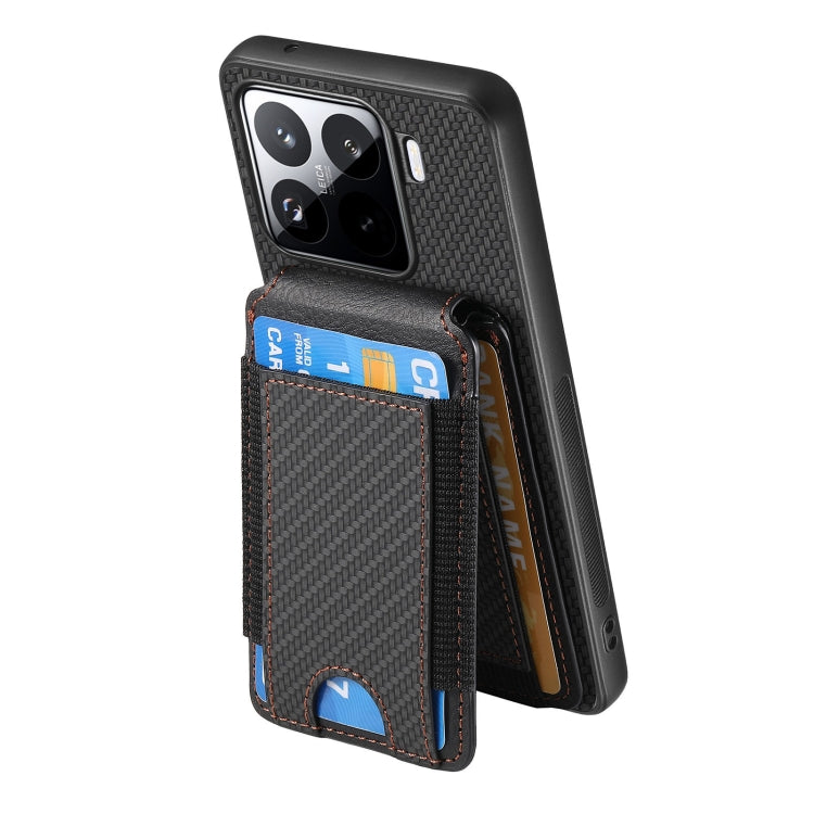 For Xiaomi 15 Carbon Fiber Vertical Flip Wallet Stand Phone Case