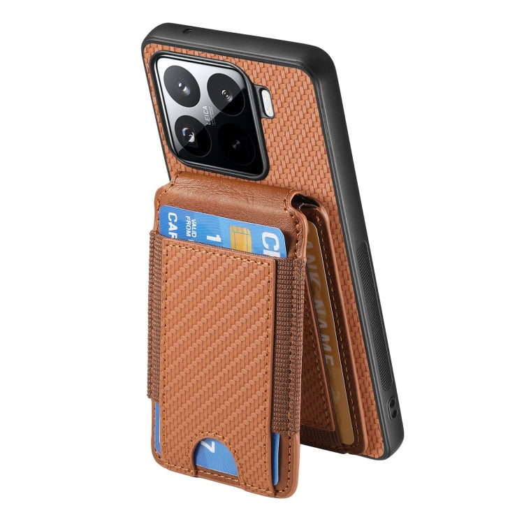 For Xiaomi 15 Carbon Fiber Vertical Flip Wallet Stand Phone Case