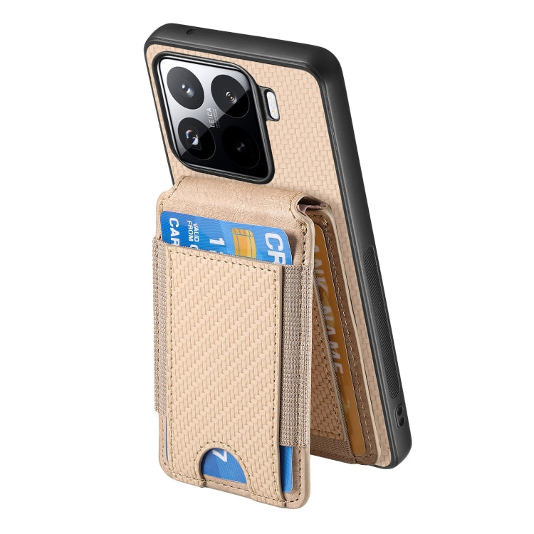 For Xiaomi 15 Carbon Fiber Vertical Flip Wallet Stand Phone Case