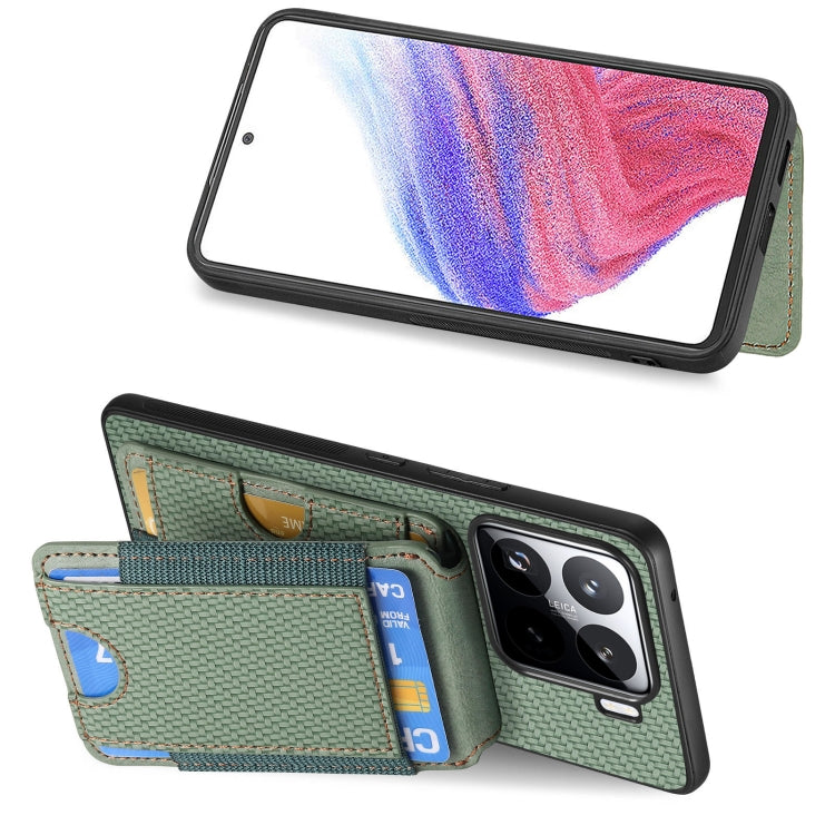 For Xiaomi 15 Carbon Fiber Vertical Flip Wallet Stand Phone Case