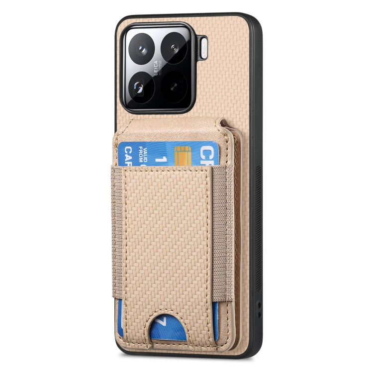 For Xiaomi 15 Pro Carbon Fiber Vertical Flip Wallet Stand Phone Case