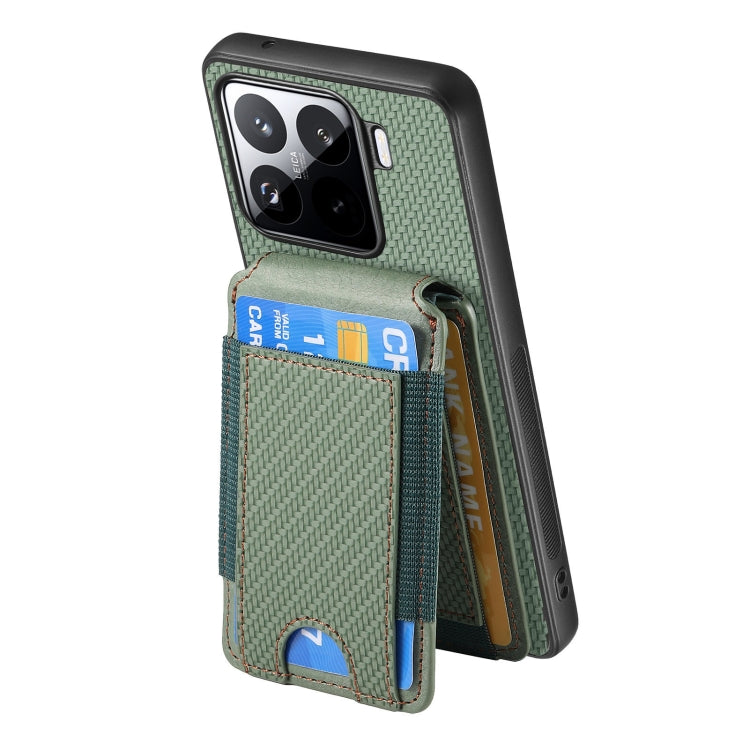 For Xiaomi 15 Pro Carbon Fiber Vertical Flip Wallet Stand Phone Case