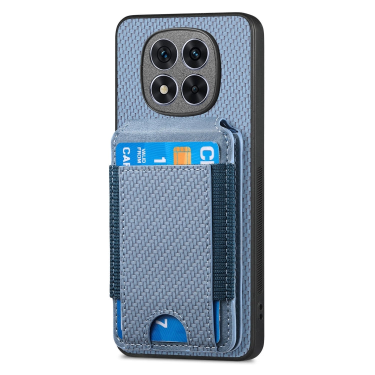 For Xiaomi Redmi Note 14 5G Carbon Fiber Vertical Flip Wallet Stand Phone Case