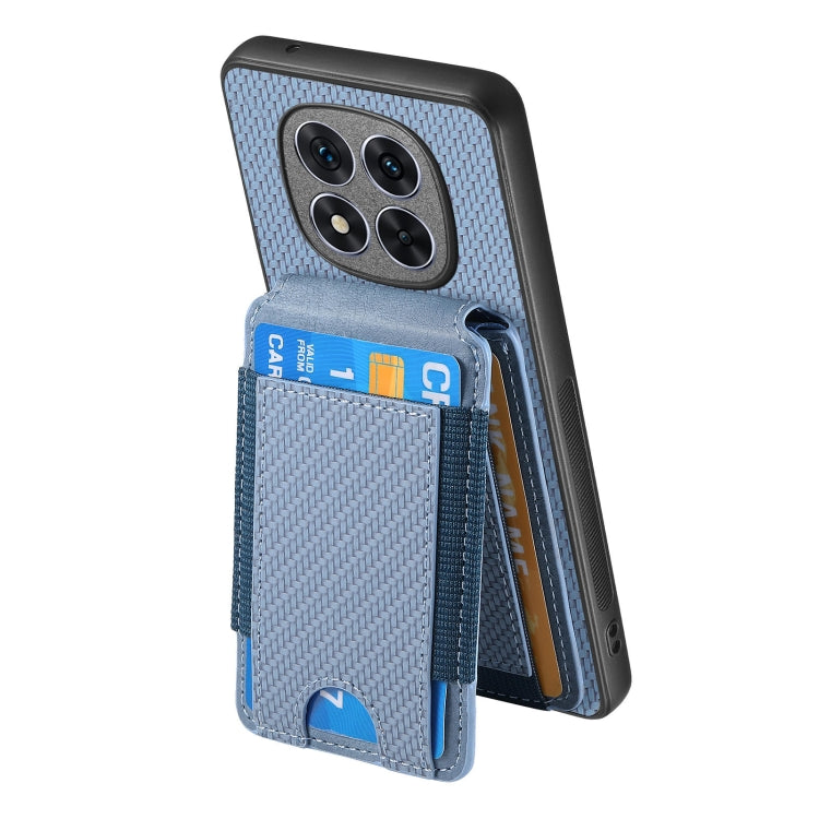 For Xiaomi Redmi Note 14 5G Carbon Fiber Vertical Flip Wallet Stand Phone Case