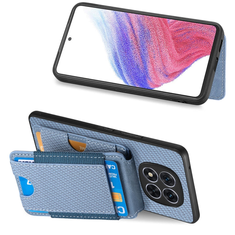 For Xiaomi Redmi Note 14 5G Carbon Fiber Vertical Flip Wallet Stand Phone Case