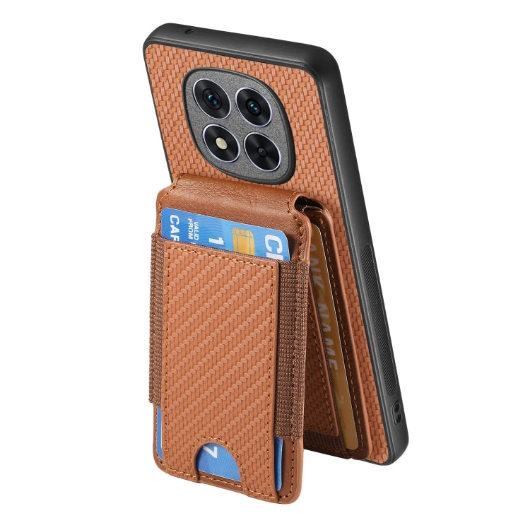 For Xiaomi Redmi Note 14 5G Carbon Fiber Vertical Flip Wallet Stand Phone Case