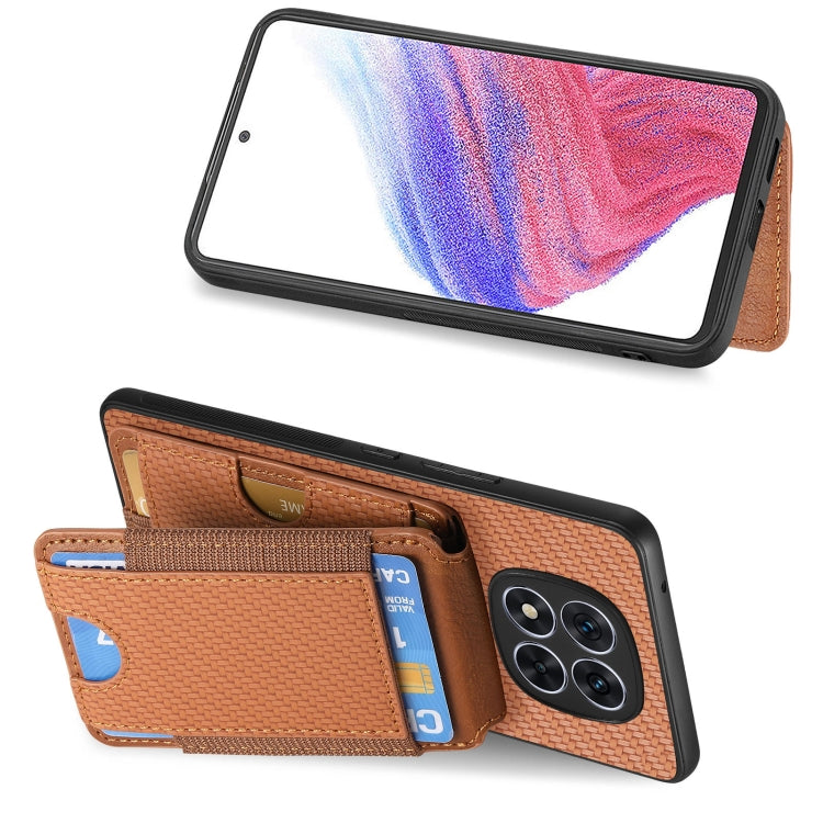 For Xiaomi Redmi Note 14 5G Carbon Fiber Vertical Flip Wallet Stand Phone Case