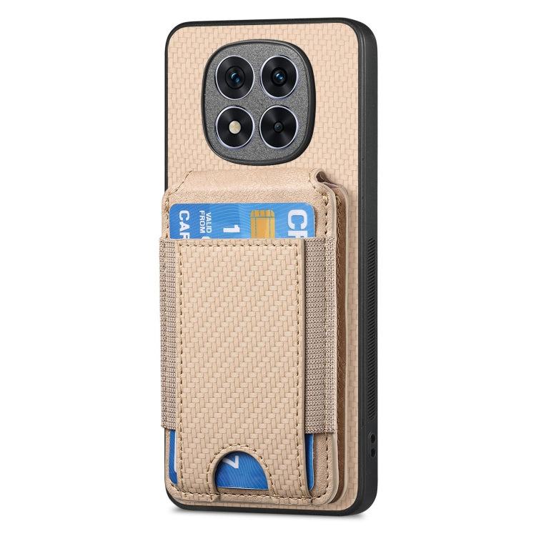 For Xiaomi Redmi Note 14 5G Carbon Fiber Vertical Flip Wallet Stand Phone Case