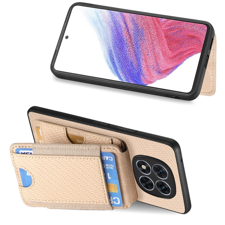 For Xiaomi Redmi Note 14 5G Carbon Fiber Vertical Flip Wallet Stand Phone Case