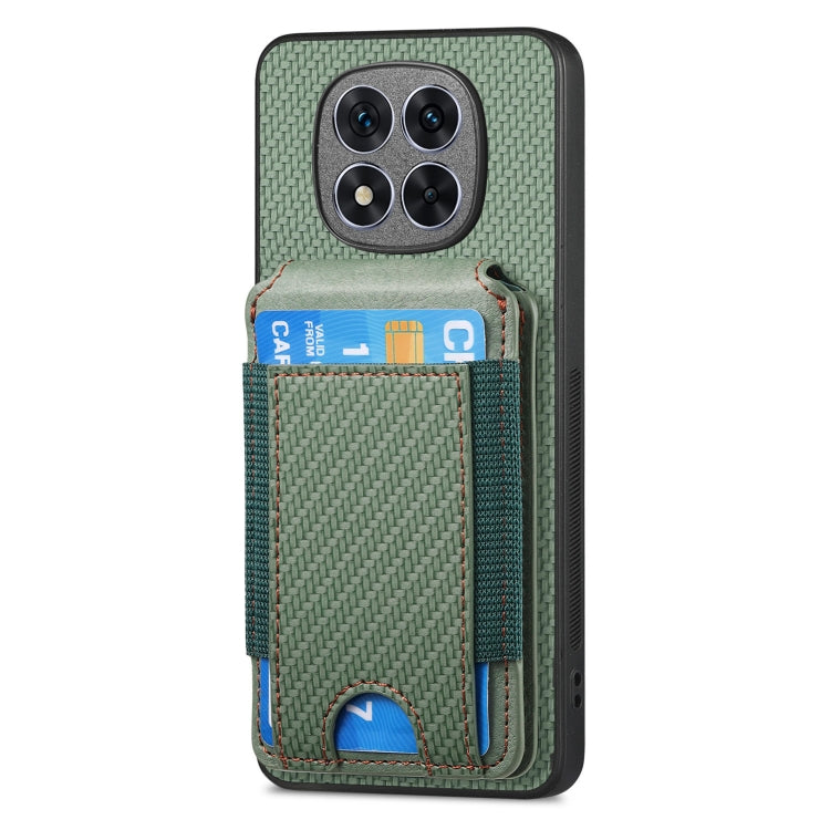 For Xiaomi Redmi Note 14 5G Carbon Fiber Vertical Flip Wallet Stand Phone Case