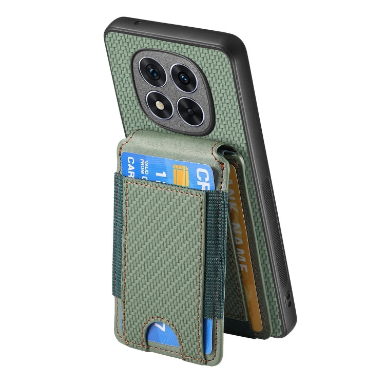 For Xiaomi Redmi Note 14 5G Carbon Fiber Vertical Flip Wallet Stand Phone Case