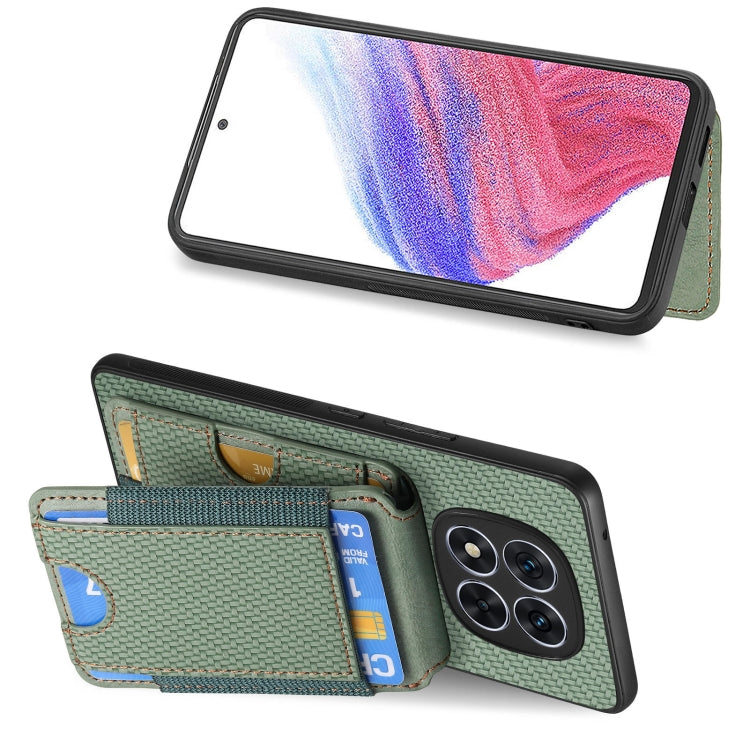 For Xiaomi Redmi Note 14 5G Carbon Fiber Vertical Flip Wallet Stand Phone Case