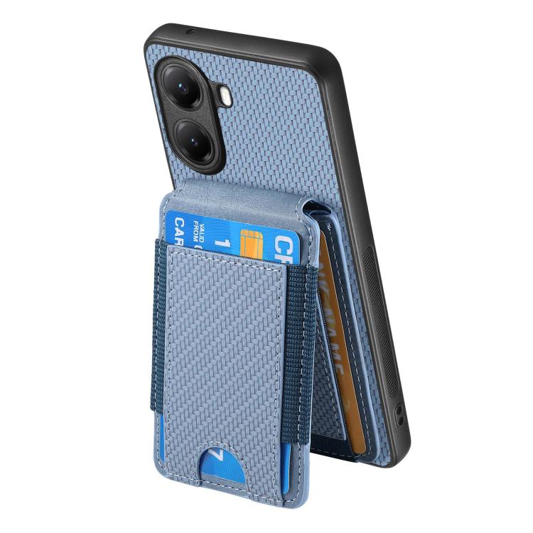 For Redmi Turbo 4 Carbon Fiber Vertical Flip Wallet Stand Phone Case