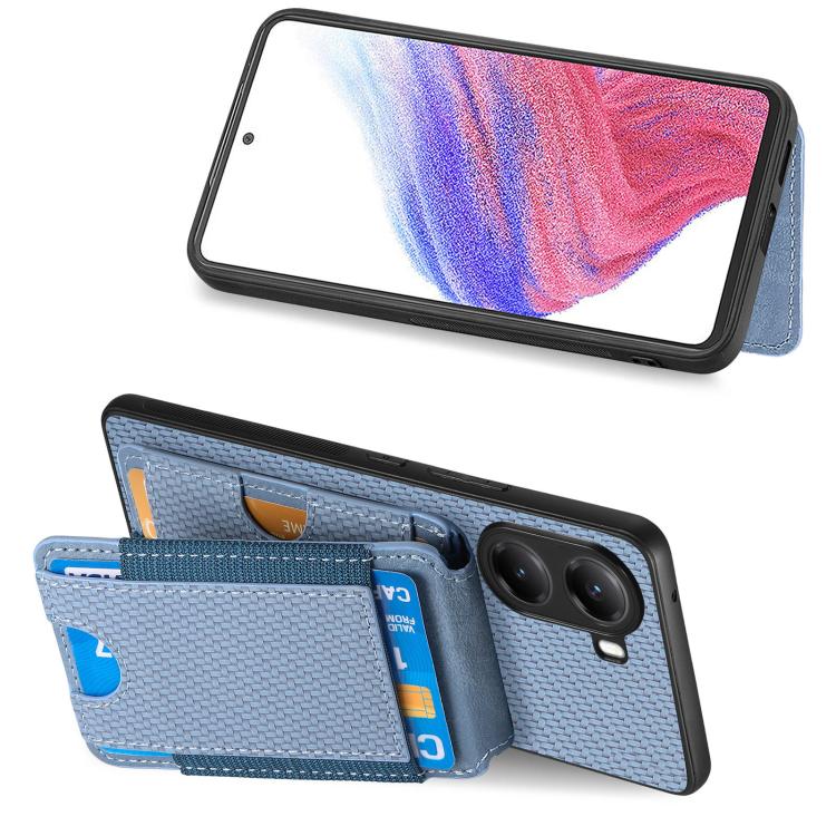 For Redmi Turbo 4 Carbon Fiber Vertical Flip Wallet Stand Phone Case