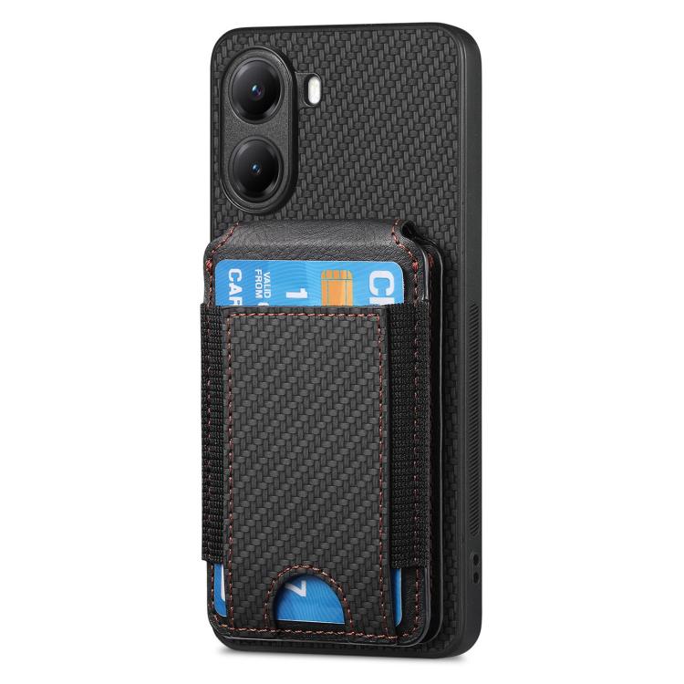 For Redmi Turbo 4 Carbon Fiber Vertical Flip Wallet Stand Phone Case