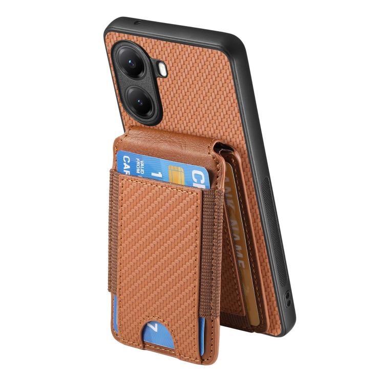 For Redmi Turbo 4 Carbon Fiber Vertical Flip Wallet Stand Phone Case