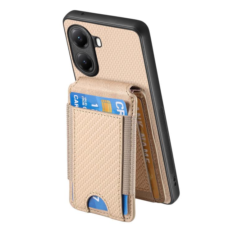 For Redmi Turbo 4 Carbon Fiber Vertical Flip Wallet Stand Phone Case