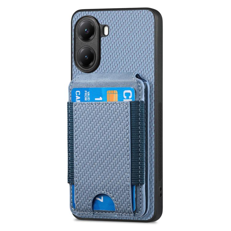 For Xiaomi Poco X7 Pro Carbon Fiber Vertical Flip Wallet Stand Phone Case
