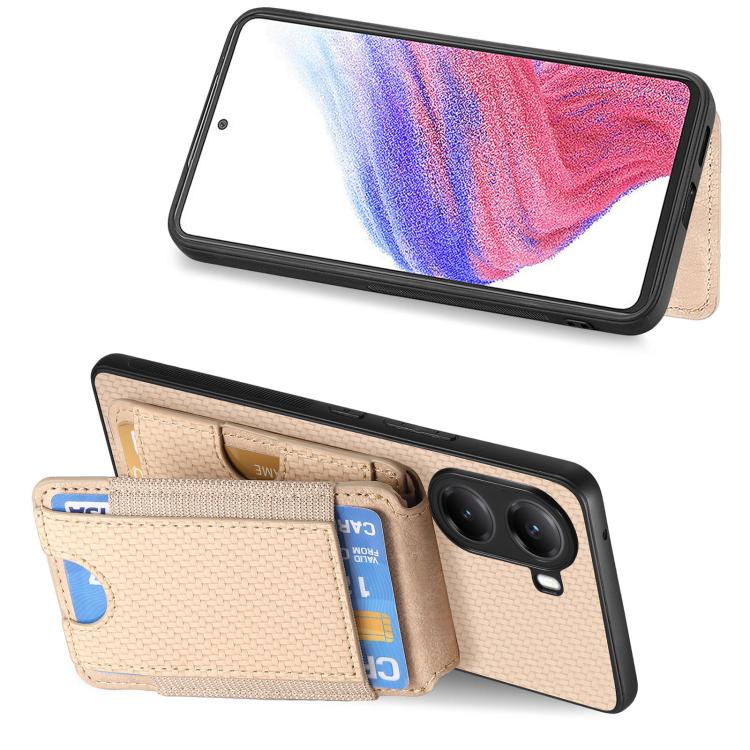 For Xiaomi Poco X7 Pro Carbon Fiber Vertical Flip Wallet Stand Phone Case