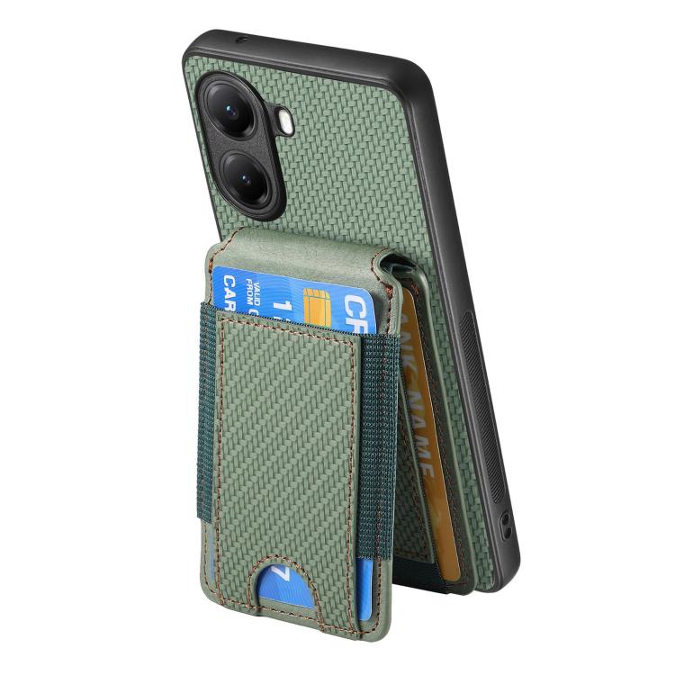 For Xiaomi Poco X7 Pro Carbon Fiber Vertical Flip Wallet Stand Phone Case