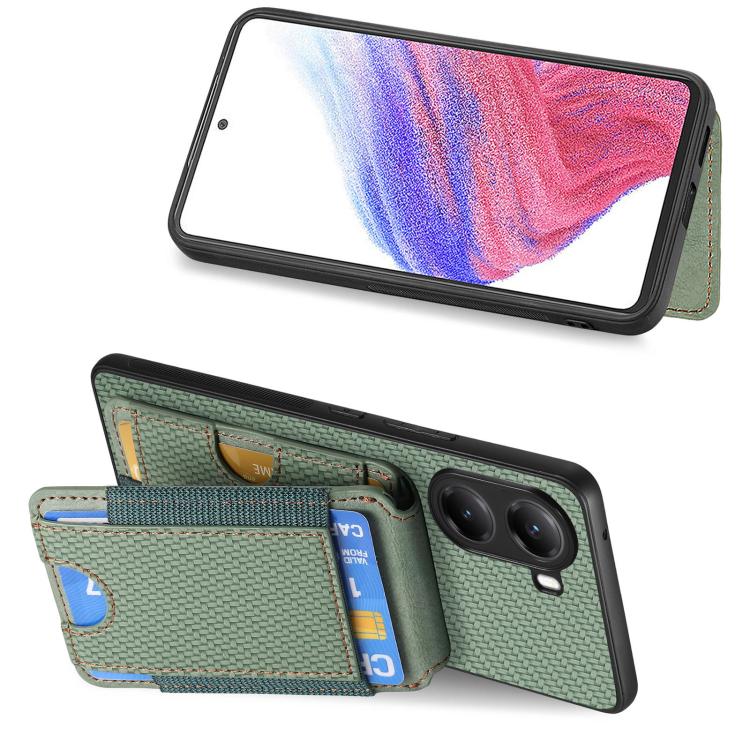 For Xiaomi Poco X7 Pro Carbon Fiber Vertical Flip Wallet Stand Phone Case
