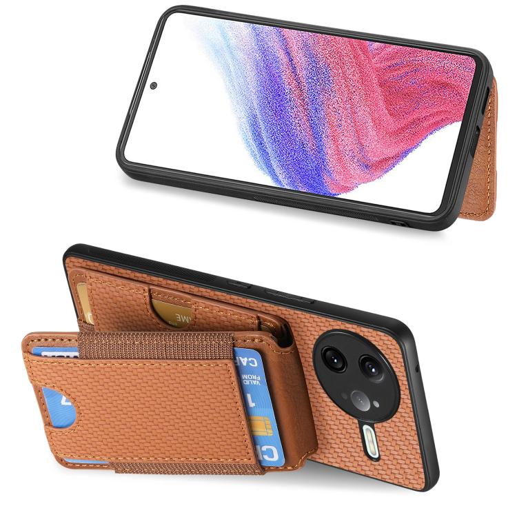 For Redmi K80 Pro / Poco F7 Ultra Carbon Fiber Vertical Flip Wallet Stand Phone Case
